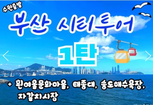 [KTX-수원역/대전]부산시티투어(1탄) - 태종대/송도케이블카/흰여울문화마을/산만디투어/자갈치시장 여행(당일)